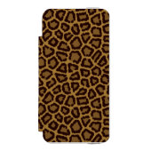 Fliesenhintergrund mit einem Leopardpelz Incipio iPhone Geldbeutel-Hülle (Folio Vorderseite)