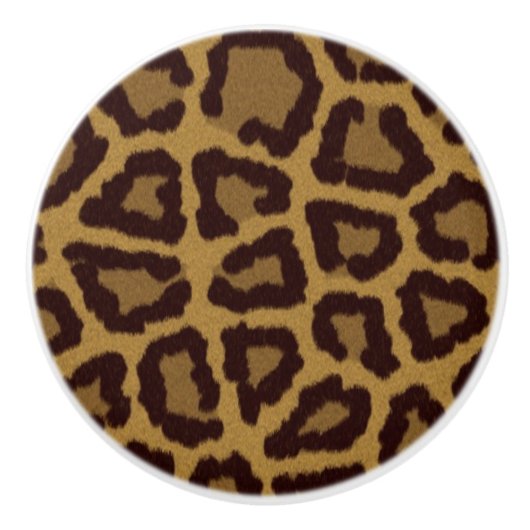 Fliesenhintergrund mit einem Leopardpelz Keramikknauf (Vorderseite)