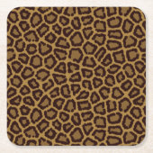 Fliesenhintergrund mit einem Leopardpelz Rechteckiger Pappuntersetzer (Vorderseite)
