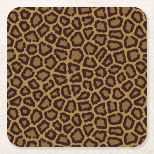 Fliesenhintergrund mit einem Leopardpelz Rechteckiger Pappuntersetzer (Vorderseite)
