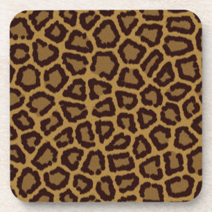 Fliesenhintergrund mit einem Leopardpelz Untersetzer
