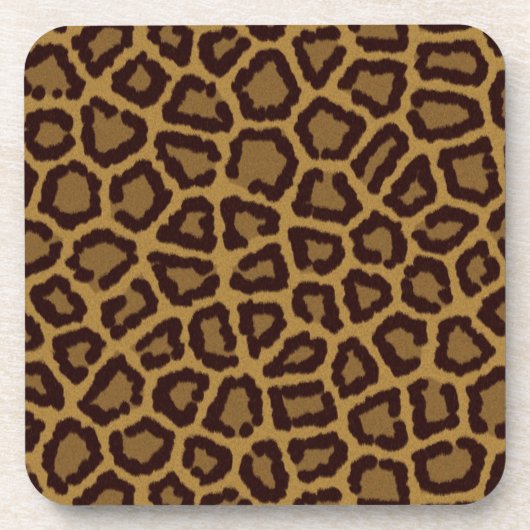 Fliesenhintergrund mit einem Leopardpelz Untersetzer (Vorderseite)