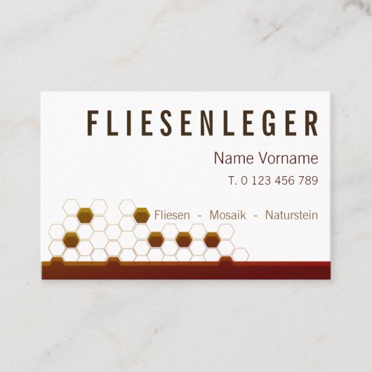 Fliesenleger Handwerk Visitenkarte (Vorderseite)