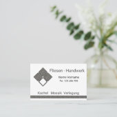 Fliesenleger Handwerk Visitenkarte (Stehend Vorderseite)
