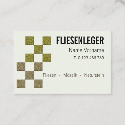Fliesenleger Handwerk Visitenkarte (Vorderseite)