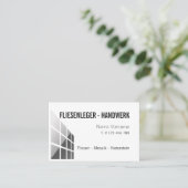 Fliesenleger Handwerk Visitenkarte (Stehend Vorderseite)