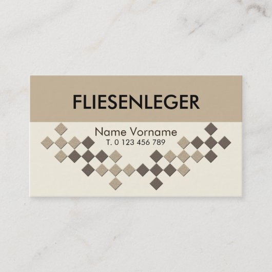 Fliesenleger- Handwerker Visitenkarte (Vorderseite)
