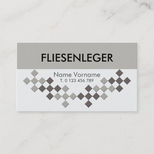 Fliesenleger- Handwerker Visitenkarte (Vorderseite)