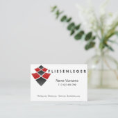 Fliesenleger - Handwerker Visitenkarte (Stehend Vorderseite)