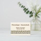 Fliesenleger  Haustechnik Visitenkarte (Stehend Vorderseite)