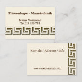Fliesenleger  Haustechnik Visitenkarte (Vorne/Hinten)