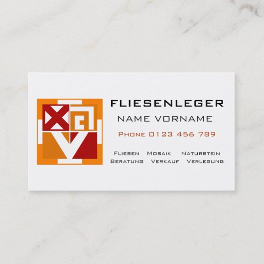 fliesenleger visitenkarte (Vorderseite)