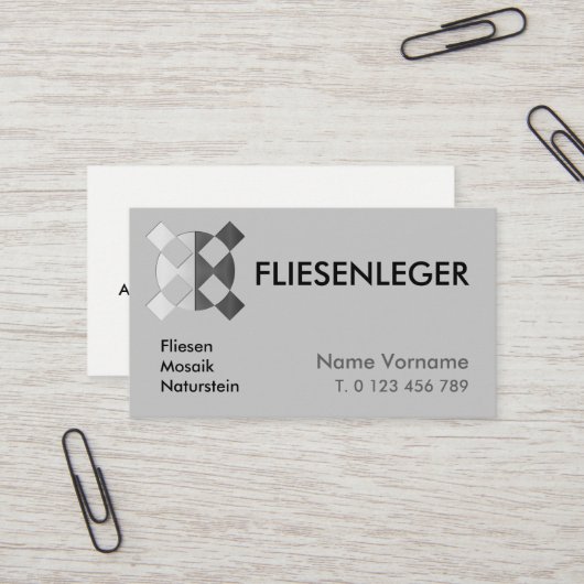 fliesenleger visitenkarte (Vorderseite/Rückseite Beispiel)