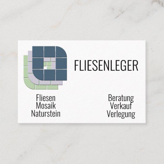 Fliesenleger Visitenkarte (Vorderseite)