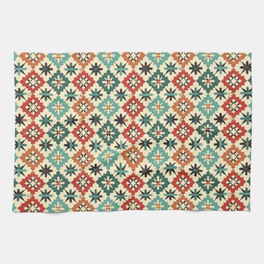 Fliesenmuster aus coolem Western Geschirrtuch (Horizontal)