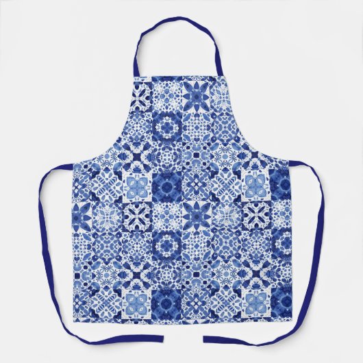 Fliesenmuster Blau Weiße Farbe Schürze (Vorderseite)
