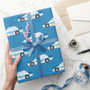 Fliesenmuster-Party-Packung für lustige Polizeiwag Geschenkpapier