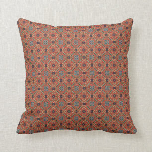Fliesenmuster Sienna und Blue Boho Chic Pillow Kissen