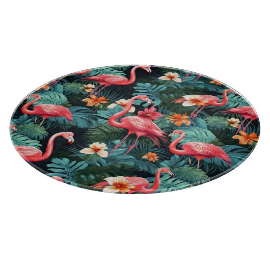 Fliesenrosa Flamingo Strandhaus Schneidebrett (Ecke)