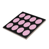 Fliesenrosa Glitzer-Kreise auf schwarz Fliese (Seite)