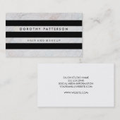 Fliesenweißmuster / Schwarze Streifen modern Visitenkarte (Vorne/Hinten)