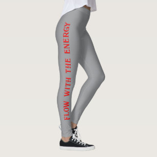 Fließe Mit Der Energie Graue Yoga-Gym-Leggings Leggings