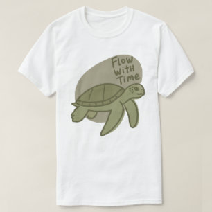 Fließe mit der Zeit Meeresschildkröten-Illustratio T-Shirt