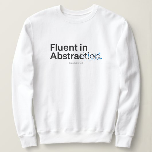 Fließend in Abstraktion Minimalistisches Code-Konz Sweatshirt (Design vorne)