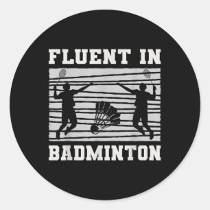 Fließend in Badminton-Shuttle-Rackets Spaß  Runder Aufkleber
