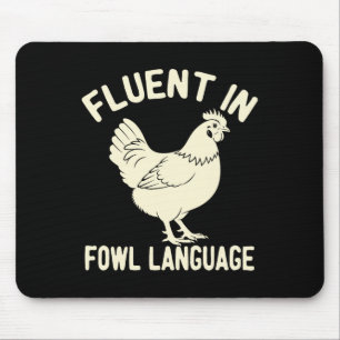 Fließend in Geflügelspr Flotter Bauernhof-Tier-Hah Mousepad
