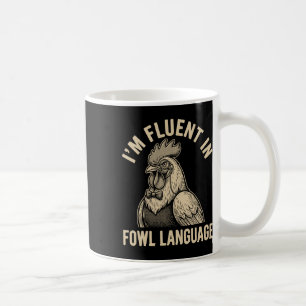Fließend in Geflügelsprache Lustiger Hahn Monokel Kaffeetasse