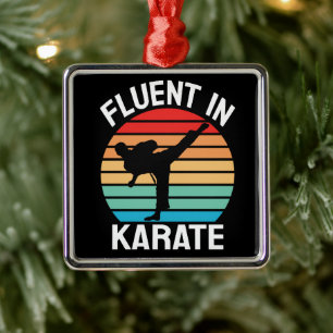 Fließend in Karate Lustiges Karate Ornament Aus Metall