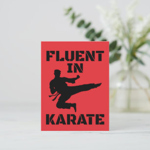 Fließend in Karate Lustiges Karate T-Shirt Postkarte