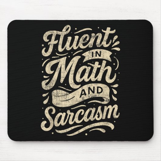 Fließend in Mathe und Sarkasmus Lustiger Lehrer Mousepad (Vorne)