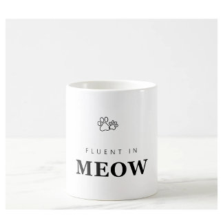 Fließend in Miau Lustiger Katzenliebhaber Pfotenab Kaffeetasse