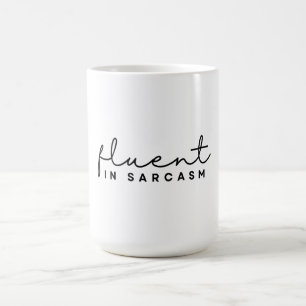 Fließend in Sarkasmus, lustiger minimalistischer s Kaffeetasse