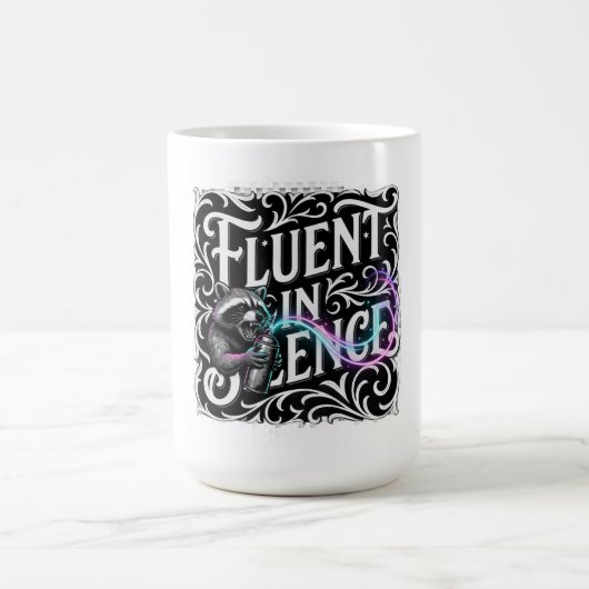 Fließend in Stille Langarmshirt Kaffeetasse (Mittel)