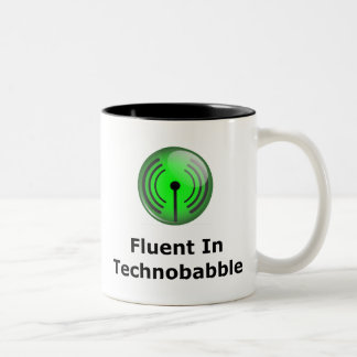 Fließend in Technobabble Zweifarbige Tasse