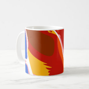 Fließende abstrakte Formen mit kräftigen Farben Kaffeetasse