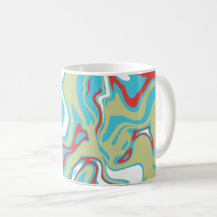 Fließende Flüssigkeitskurven und Farbbänder Kaffeetasse
