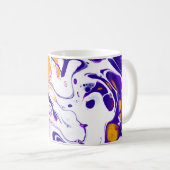 Fließende Kunsttextur: wirbelnde Farben. Kaffeetasse (VorderseiteRechts)