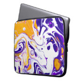 Fließende Kunsttextur: wirbelnde Farben. Laptopschutzhülle (Vorderseite Links)