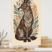 fließende Linien und Muster dekorativ Antilope Poster (Küche)