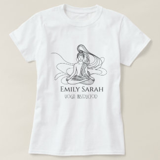 Fließende Linienkunst Meditierende Figur Yoga T-Shirt
