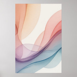 Fließende Pastelltöne Poster
