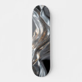 Fließende Silber- und Gold-Metallic Skateboard (Vorne)