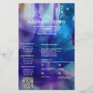 Fließendes Licht Abstrakte Aquarellmalerei Flyer