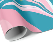 Fließendes Marmordesign mit Rosa und Türkis Geschenkpapier (Rolleneckpunkt)