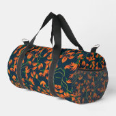 Fließendes orangefarbenes Blumenmuster Duffle Bag (Rechte Ecke)