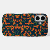 Fließendes oranges Blumendesign Case-Mate iPhone Hülle (Rückseite (Horizontal))